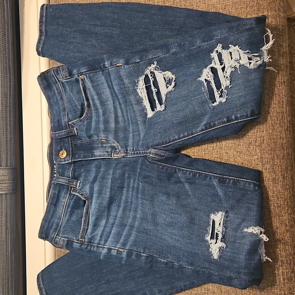 American Eagle Outfitters Ripped Blue Skinny Jeans